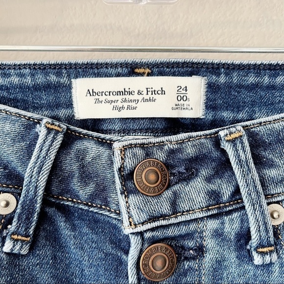 Abercrombie & Fitch Curve Love The Super Skinny Ankle High Rise Jeans 24 Short - Picture 6 of 14